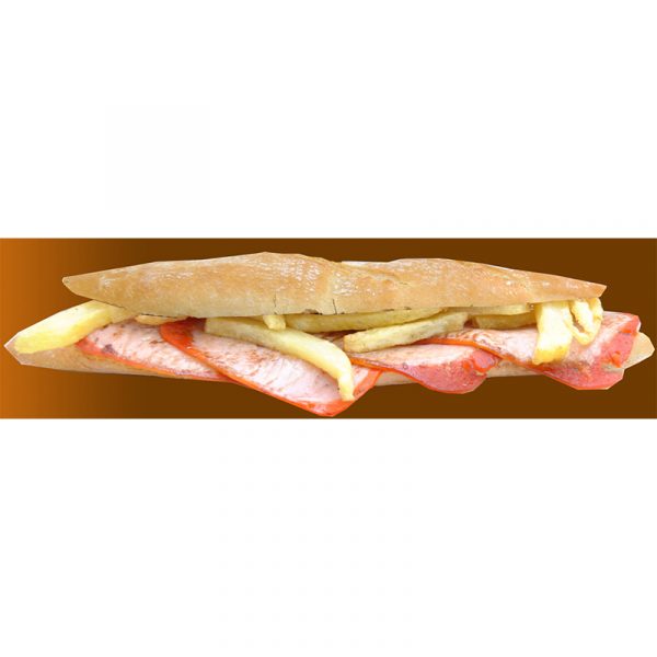 Bocadillo Lomo adobado con Patatas