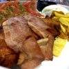 ibérico, patatas y tomates